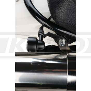 Blinkerhalter hinten, verlängerte Version von Art. 50184, passend für Mini-& LED-Blinker mit M6/M8-Gewinde Edelstahl schwarz beschichtet, 1 Paar