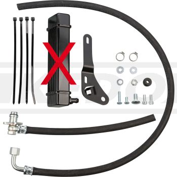 KEDO Mounting Set for Oil Cooler Type 'SLIM' (item 50180/50180JG additionally required), includes bracket and small parts incl. oil lines