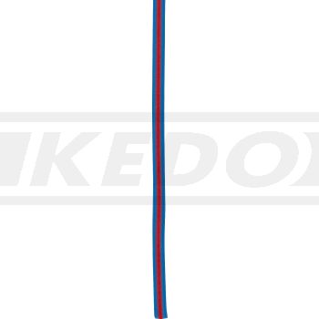 KABEL, 1 Meter 0.75qmm blau-rot (blaues Kabel mit rotem Strich)