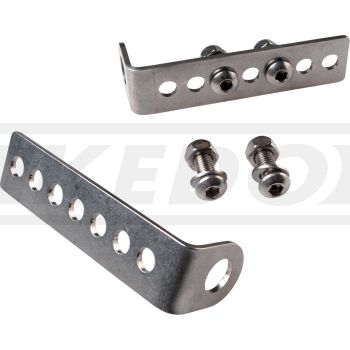 Indicator Mounting Kit Universal, stainless steel, fits license plate bracket e.g. item 23470/63020/62023 and indicator with 10mm stem, 1 pair