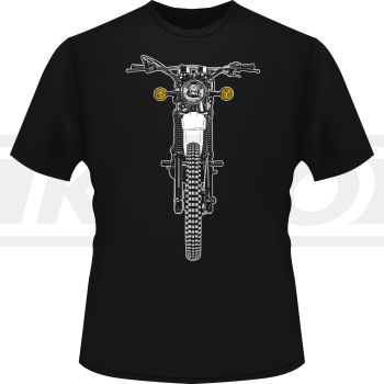 T-shirt 'XT500 frontal', noir, taille L, motif bicolore, 100% coton