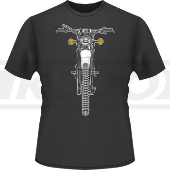 T-Shirt 'XT500 Frontal', dark grey, size L, 2-colour print, 100% cotton