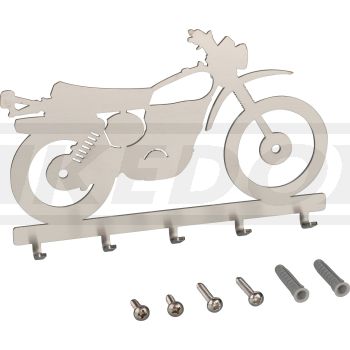 Keyboard/Coat Rack 'XT500', size 178x113mm, 5 hooks, 2mm stainless steel, incl. dowels & stainless steel bolts