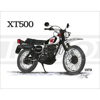 Art Print by Ingo Löchert 'XT500 1979', 6-colour print on semiglossy poster paper, size approx. 295x380mm