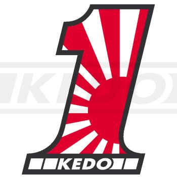 Autocollant style Japon KEDO#1, env. 9.5x7.5cm, rouge/noir/blanc, pièce