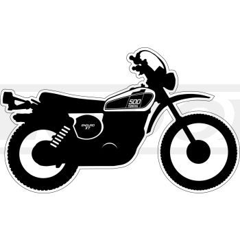 XT500'76 Sticker, stylised '76 model, glossy black, size approx. 100x61mm, 1 piece