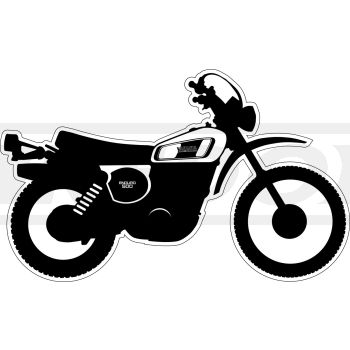 XT500'77 Sticker, stylised '77 model, glossy black, size approx. 100x61mm, 1 piece