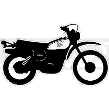 XT500'86 Sticker, stylised '86-'87 model, glossy black, size approx. 100x58mm, 1 piece