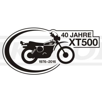 Autocollant commémoratif '40 Jahre XT500', noir, taille env. 190x95mm, pièce
