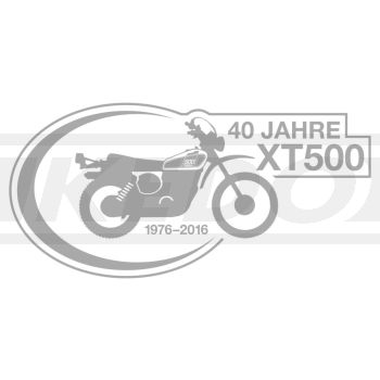 Sticker '40 Jahre XT500', silver, size approx. 100x50mm, 1 piece