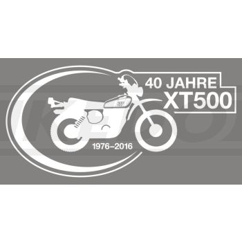 Sticker '40 Jahre XT500', white, size approx. 100x50mm, 1 piece