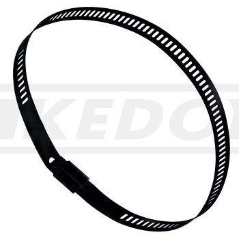 Edelstahl-Kabelbinder, 225mm, 7mm breit, schwarz beschichtet, max. Rohrdurchmesser 65mm