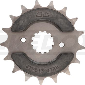 17T Sprocket, two-sided rubberised for noise reduction