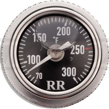 RR Oil Dipstick Thermometer RR34 with BLACK Clock-Face, Fahrenheit Scale (70-300°F)