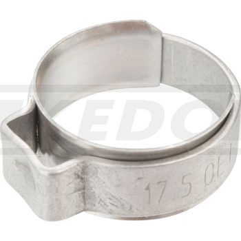 Oil Hose Clamp (1 ear clamp for single use, pliers or side cutter required), stainless steel, 1 piece