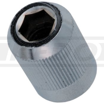 Knurled Nut for Header Pipe Mounting, 1 piece (OEM, Chrome-Plated, Allen Key), OEM Reference # 90179-08004