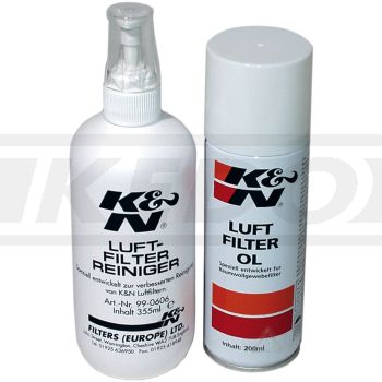 K&N Air Filter Cleaning/Recharge Kit 99-5003EU (12 oz. Bottle Air Filter Cleaner + 6.5 oz. Aerosol Spray Can Filter Oil)