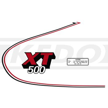 Fuel Tank Decal XT500'80, Red/Black/White, complete Set LH/RH, overcoatable