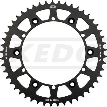 49Z Kettenblatt, Aluminium CNC gefräst, schwarz matt eloxiert