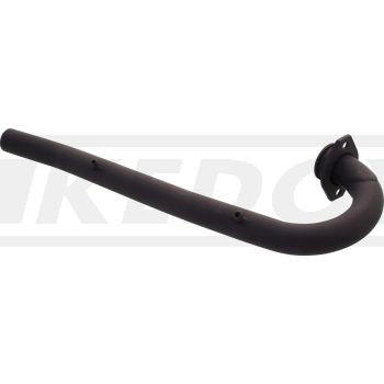 Replica Header Pipe Stainless Steel, black high-temperature coating, with flange and heat shield mounting spots (diameter and radius similar to OEM)