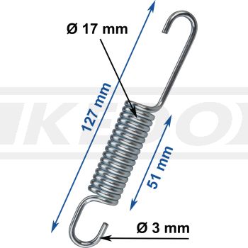 Universal-Feder verzinkt, Abm. ca. 127mm Länge, 3mm Drahtstärke, 17mm Außendurchmesser, 51mm Wicklungslänge