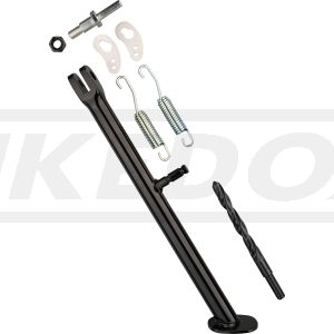 Side Stand Conversion Set, with HD side stand for worn frame bore (conversion to 12mm-bolt incl. drill)