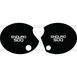 Side Cover Decal Set 'Enduro 500' Right & Left, White Lettering