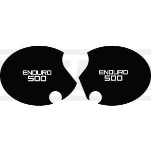 Side Cover Decal Set 'Enduro 500', Right & Left, White Lettering