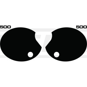Side Cover Decal Set '500', Black, 4 Pieces, Right & Left, Black Lettering