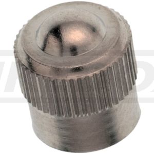 Reifenventil-Abdeckkappe Metall mit Rändelung + Gummidichtung, 1 Stück