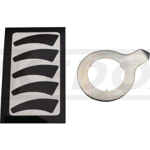 Wear Indicator for Brake Shoes, incl. 5 pcs. sticker BLACK, based on late XT brake anchor plate, alignment when fitting new brake shoes