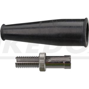 M8x1.25 Adjusting Screw incl. Nut for Brake or Clutch Control Cable, 1 Piece (length 35mm, incl. cap, max. cable cover diameter: 6.3mm)