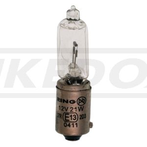 Ersatzlampe Halogen BAY9S 21W/12V, 1 Stück (auch mit 6V zu betreiben)