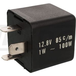 Flasher Relay, 12V/1-100W, 3 Pin, Load-Independant, Suitable for Hazard Lights