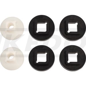 Headlight Mounting Set, 4x rubber, 2x sleeve, for mounting the headlight on the headlight brackets (suitable for original metal and plastic headlights)