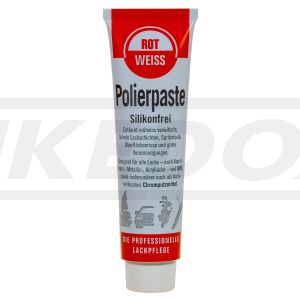 ROT-WEISS Polierpaste, 100ml (zum Auspolieren von Oberflächenkratzern, entfernt blinde, verwitterte Oberflächen --></picture> auch für Chrom+Gummi geeignet)