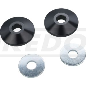 Mini-Blinker-Adapter für vordere Blinkerhalterung/Lampenhalter, passend für Blinker mit M8 Bolzen, Aluminium schwarz eloxiert, 1 Paar
