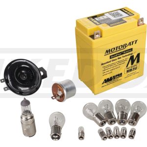 Add-On Kit Basic for item 50544/50555 12V Conversion (contains all 12V bulbs, closed AGM battery, flasher relay and horn)