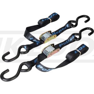 Lashing Straps, 1 Pair, Length 185cm, Width 25mm, tensile strength 850kg, two hooks, one hand operation