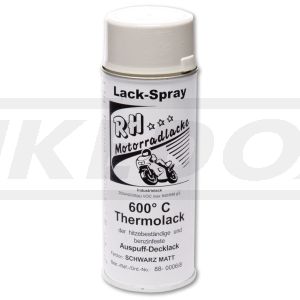Thermolack bis 600°C matt-schwarz, 400ml-Sprühdose (hitzefester Auspufflack für Krümmer und Endtopf)