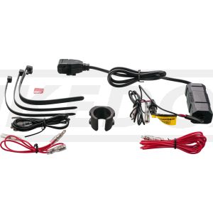 Daytona Traveller-Kit USB-A, compl. wiring loom (length 2m) with 5V/2.4A-USB socket. loom incl. handlebar bracket