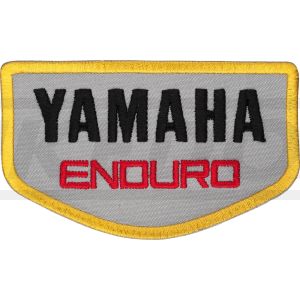 Aufnäher ENDURO', 88x52mm (circa-Maße), schwarz/rot/gelb auf grauem Hintergrund