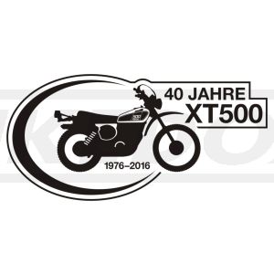 Autocollant commémoratif '40 Jahre XT500', noir, taille env. 190x95mm, pièce