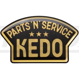 Epoxy-Aufkleber KEDO Parts'N'Service, Abm. 60x36mm, schwarz/gold, 1 Stück