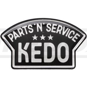 Epoxy-Aufkleber KEDO Parts'N'Service, Abm. 60x36mm, schwarz/silber, 1 Stück