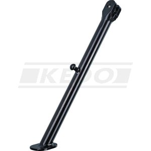 KEDO HeavyDuty Side Stand, for 10mm frame hole and 1 spring (or 2 nested), with stop limiter, black plastic coated