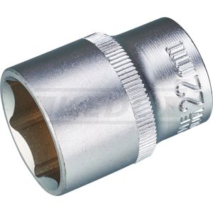 Nut 22mm, 1/2' drive, suitable for e.g. SR500 swing arm nut, Chrome-Vanadium