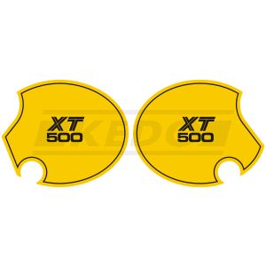 Seitendeckelaufkleber-Set Competition Yellow / gelb 'XT 500', 1 Paar, rechts+links, Schriftzug angelehnt an US-Version der TT von 1980