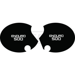 Side Cover Decal Set 'Enduro 500', Right & Left, White Lettering