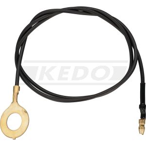 Câble de masse avec oeillet de 10mm et fiche ronde type japon (/OEM 3FU-83364-00). Long. 610mm